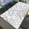 Black  White Contour Lines Mouse Pad Gaming XL Home Computer Custom Mousepad X Playmat Mouse Mat Computer