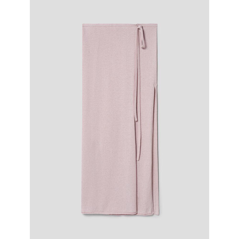 Anggae Knit Wrap Long Skirt Pink