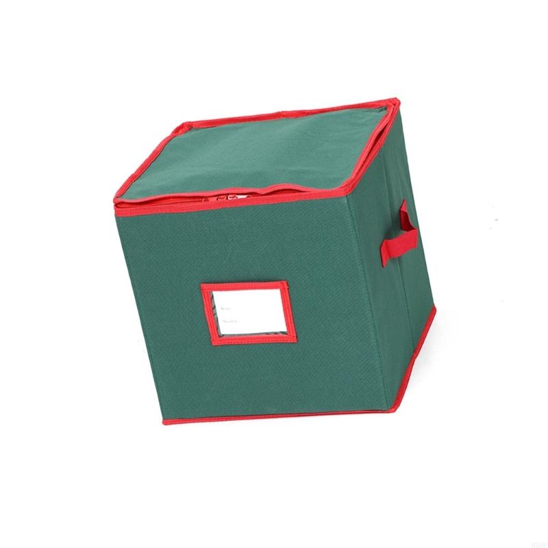 64 Grids Foldable Christmas Ornament Storage Box With Oxfords Fabric for Holiday Decorations Organization HX6C