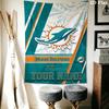 Name Personalisierbar Miami Dolphins Wandteppich Ästhetischer Wandbehang Bedruckter Stoffdecke Dekorative Wandteppiche für Schlafzimmer Wohnzimmer Heimdekoration