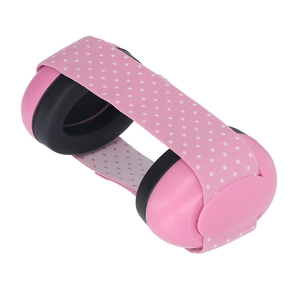Baby Ear Muff Elastic Hearing Protection Noise Blocking Infant Earmuff for Sleep Travel Pink