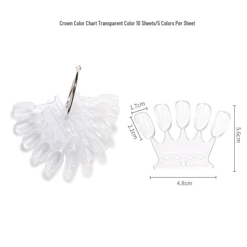 Oval Transparent Nail Polish Swatch Board for Beginners - Practice Tips & Color Display Card