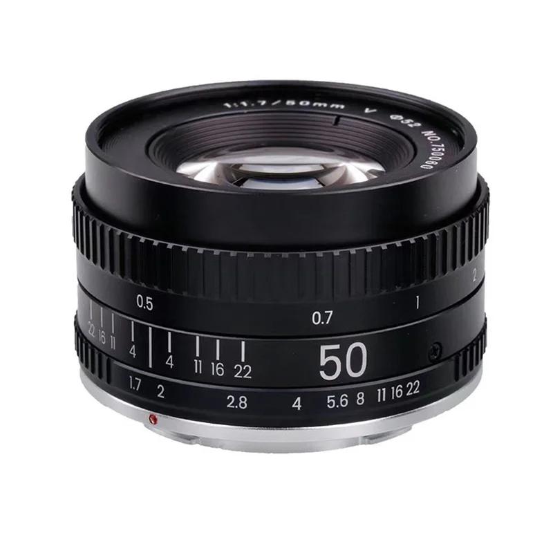 Camera lens 50mm F1.7 Metal Large Aperture Standard Prime Full Frame Portrait Manual Focus Lens for Canon EOS M42 Nikon Camera