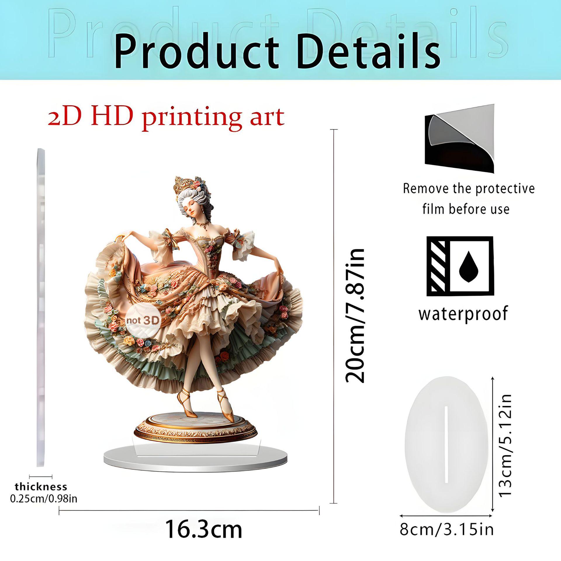 Cross Crescent 2D Flat Acrylic Desktop Standee Ornament