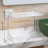 Double Layer Desktop Storage Shelf Transparent Kitchen Storage Box  Desktop Placement