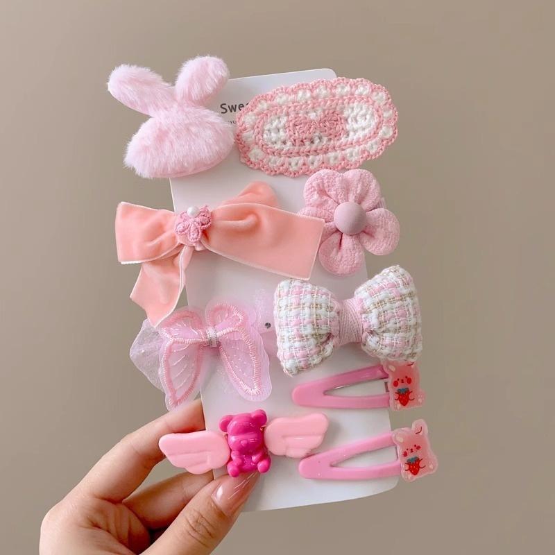 

Набор из 9 заколок для волос Фасинатор Зажим для края Женская заколка для челки сбоку Осень/Зима плюшевая милая заколка Фасинатор Size fits all