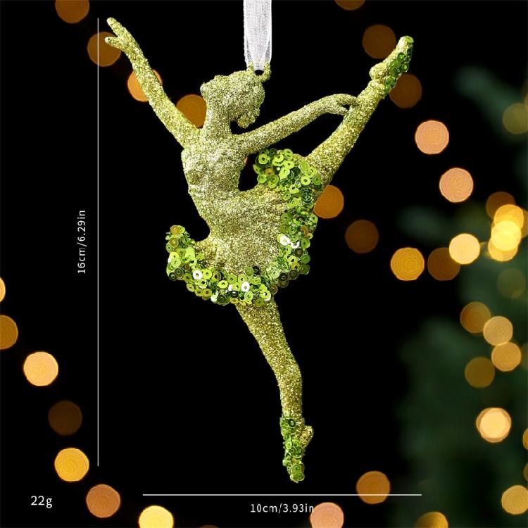 Shatterproof Snowflake Christmas Tree Ornament Glittering Green Acrylic Hanging Decoration Seasonal Accessories