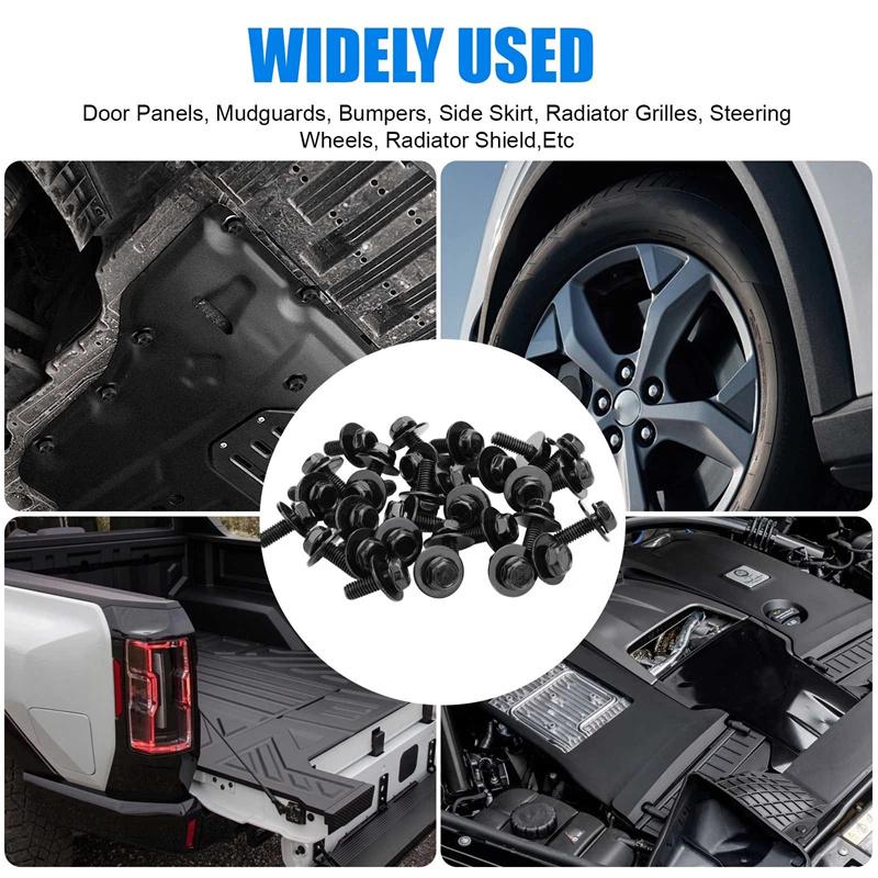 30Pcs M6 X 1.0 Transmission Pan Bolts,17Mm Transmission Oil Pan Bolts Hex Head With 18Mm Washer, Replacement Part: 11508930