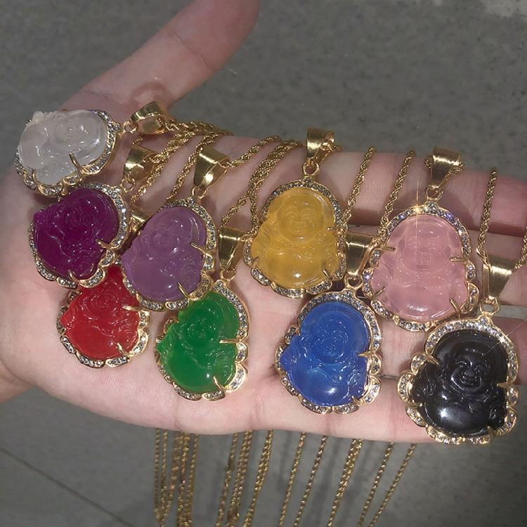 Buddha Necklaces Amulet Chinese Style Maitreya Jewelry All-match Sweater Chain