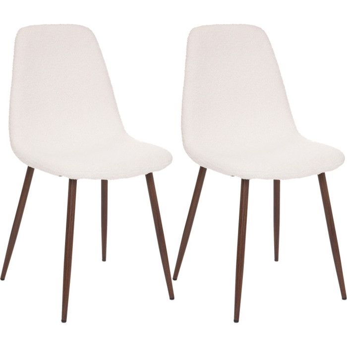 Lot de 2 chaises lignes contemporaines "Marylin" pieds métal effet bois Atmosphera