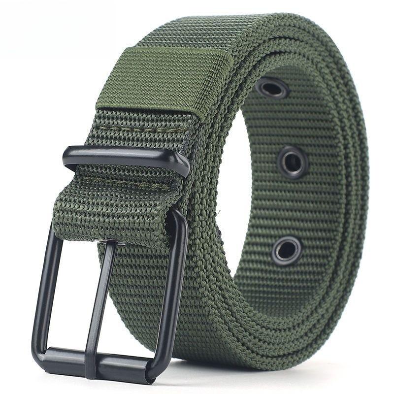 Minimalist Stylish Design Men Lightweight Woven Canvas Belt With Metal Clasp