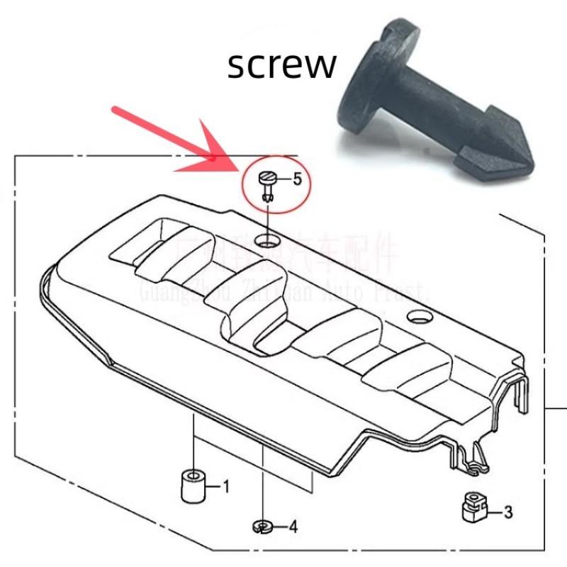 For Honda  8th 9th Generation Accord JADE CIVIC  Engine Upper Cover Plate Buffer Rubber  Screw  Base  Buckle