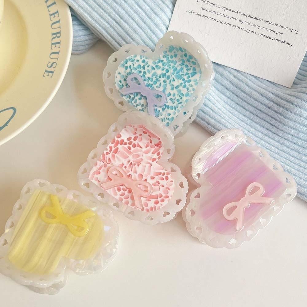 Élégante Pince Requin Cœur Rayures Nœud Pince à Cheveux Mode Acide Acétique Amis