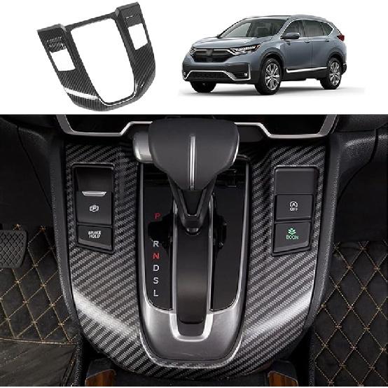 for CRV 2017-2022 Rear Air Condition Vent Outlet Cover Trim Sticker, Carbon Fiber Grain Style Interior Decorative Panel Frame Accessories for Honda