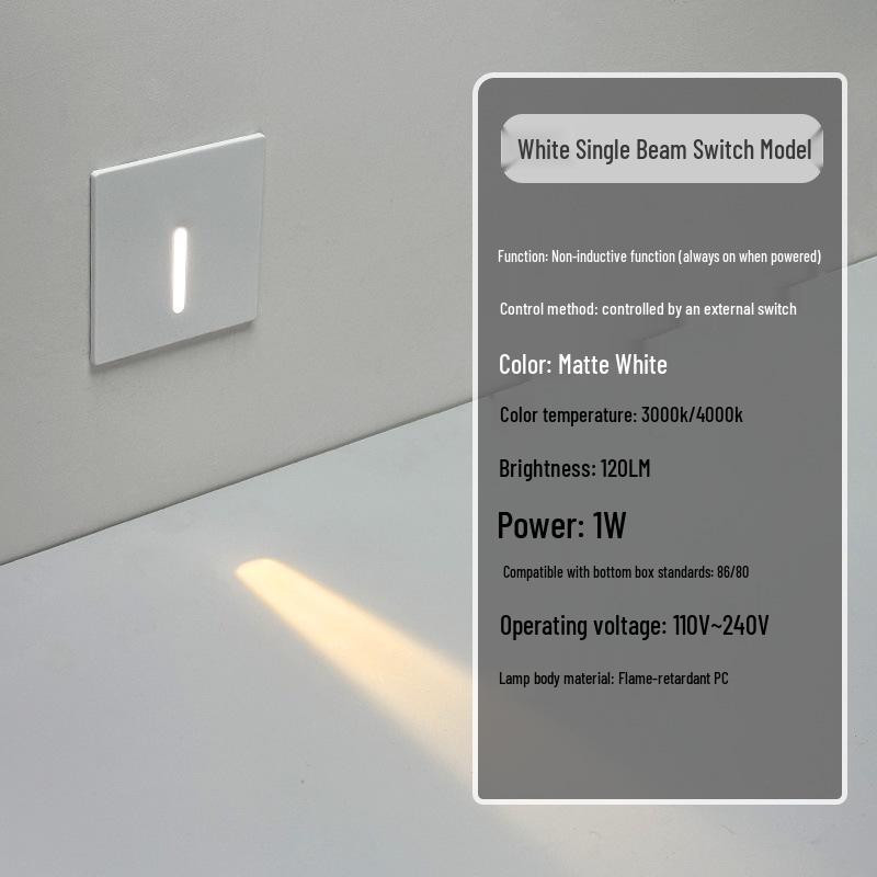 Ultracienka lampka nocna z czujnikiem magnetycznym do wbudowania typu 86 na schody i korytarze