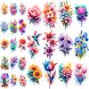 9pcs Temporary Tattoo Cactus Tattoos Waterproof Long-lasting Body Stickers Flower Tattoos Temporary Tattoo Stickers For Chest