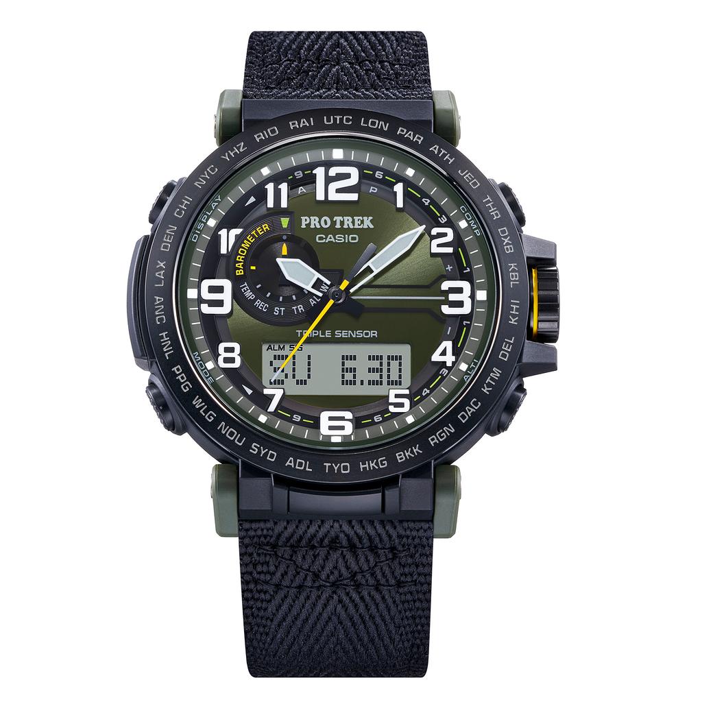 Casio Men's Stainless Steel 100M Water Resistant Digital Alarm Quartz Watch PRG-601YB-3