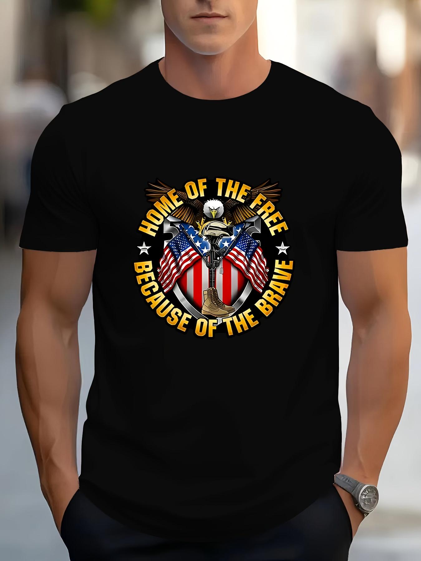 Patriotic Graphic T-shirt - Home of the Free Because of the Brain Print XXXXL