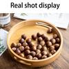 Serving Tray Bamboo Wood Color Round Tray For Water Tea Coffee Cakes 30 X 30 X 4 Cm