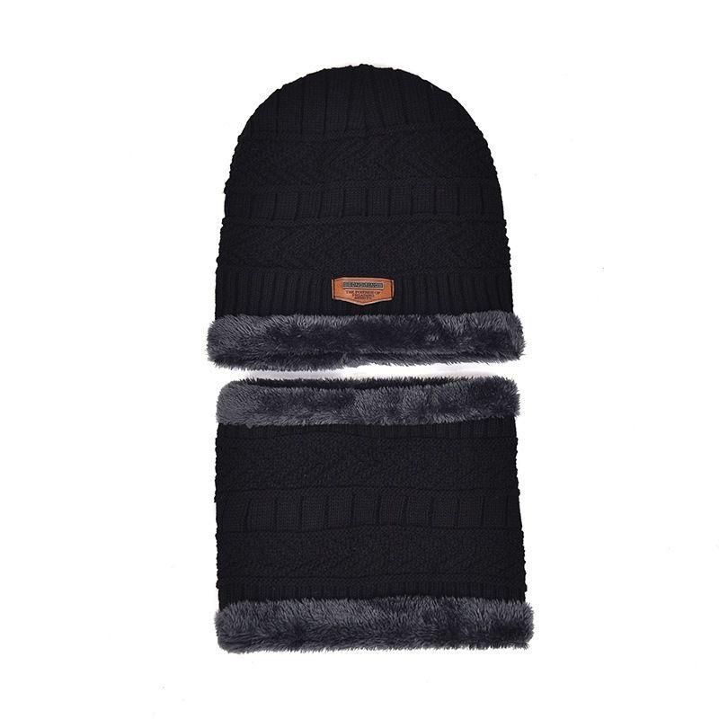 Chapeaux homme et femme hiver épaissis chauds tricotés en laine chapeaux automne et hiver version coréenne velours coupe-froid cyclisme chapeaux en coton pour homme
