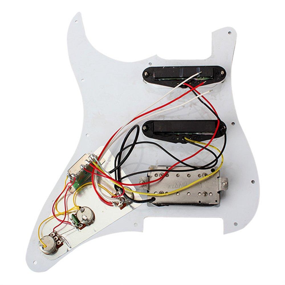 Yibuy White Pearl 3-Ply Prewired Pickguard SSH for Musical Instruments