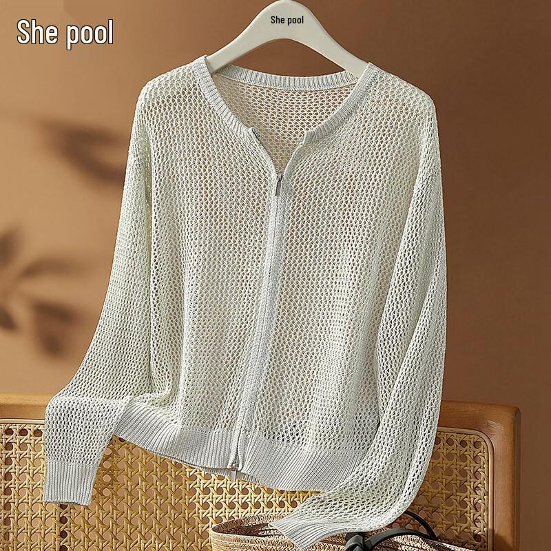 Shechi Women s Hollow Knit Cardigan One Size