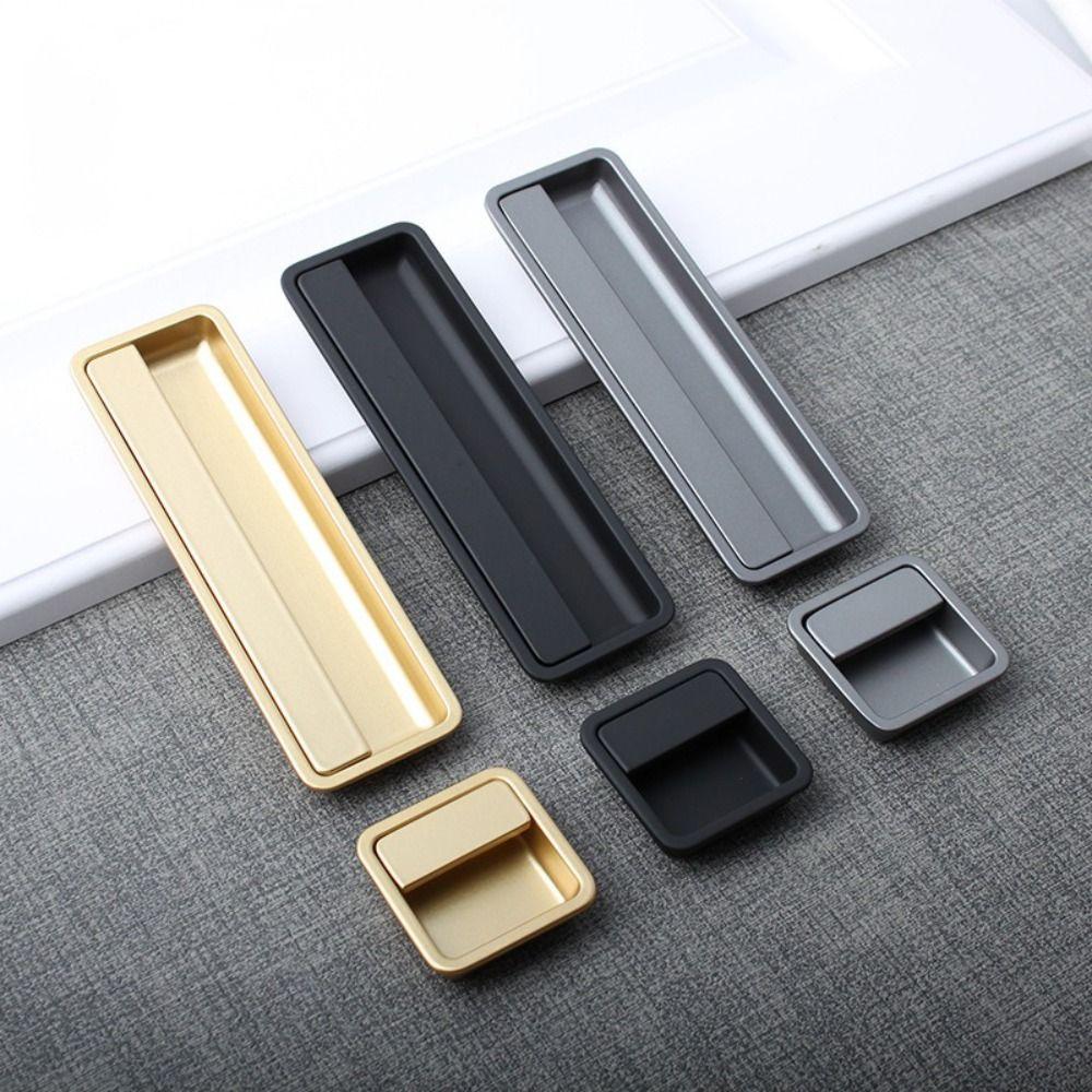 New Aluminium Alloy Recessed Door Handle Furniture Invisible Embedded Door Knob Hardware Sliding Door Pull Cabinet