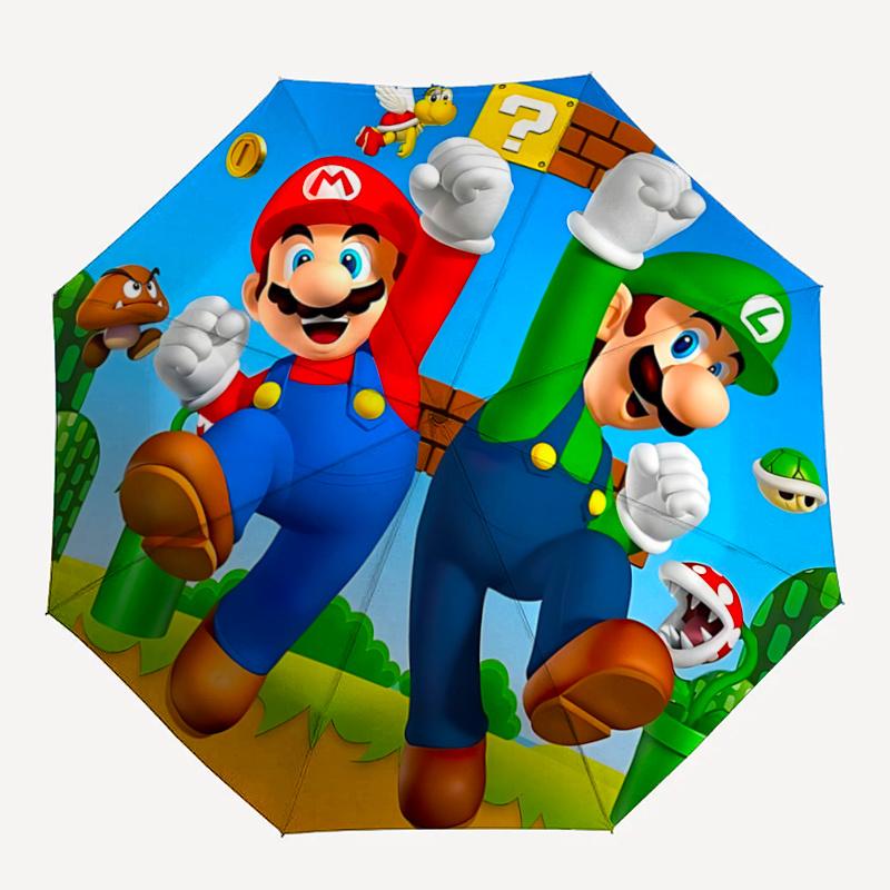 1pc Mario & Luigi Automatic Opening and Closing Folding - A Good Choice for Gifts, Fashionable and Convenient Umbrella With Cute Cartoon Cha