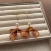 Handmade Inspiration Series Flower Pearl Fringed Earrings Earrings Elegant French Design Exquisite and Beautiful Earrings