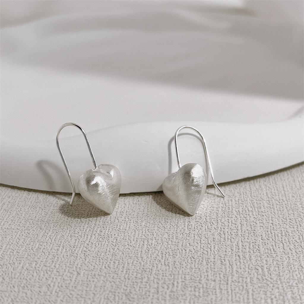 BF CLUB 925 Silver Heart Hoop Earrings For Women Girl Sexy Fashion Trendy Jewelry Gift Party Wedding pendientes mujer