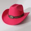 Jazz hat with cow head decoration, unisex vintage ethnic style decoration, European and American style Xiyin cowboy hat