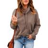Solid Color Loose Versatile Sweatshirt in Autumn and Winter New High-neck Drawstring Long-sleeved Pullover Women's Top