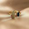 Checkered Ring For Men Retro Hip Hop Dropping Glue Copper Color Open Finger Ring Punk Student Jewelry Accessories Gifts