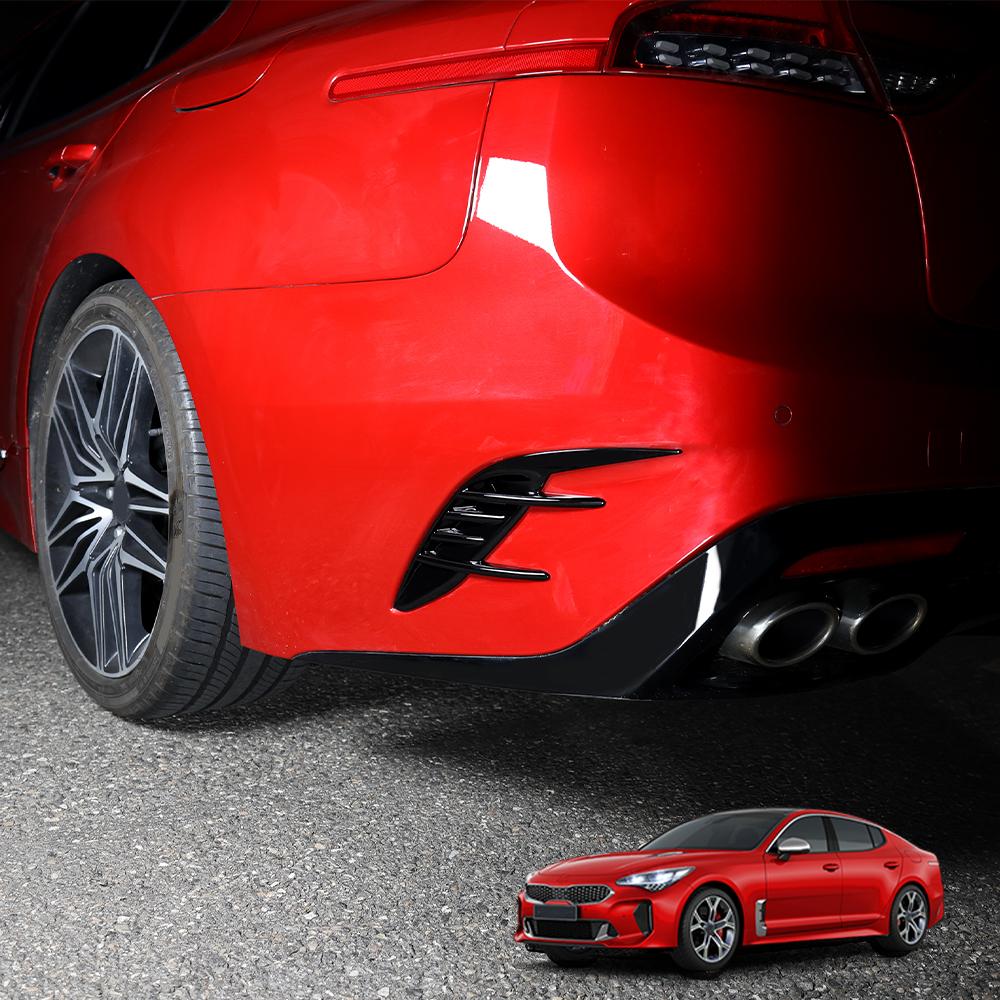 For Kia Stinger 2018-2026 2PCS Auto Black Front Fog Lamp Air Outlet Cover Trim Exterior Styling Decoration Accessories LHD/RHD