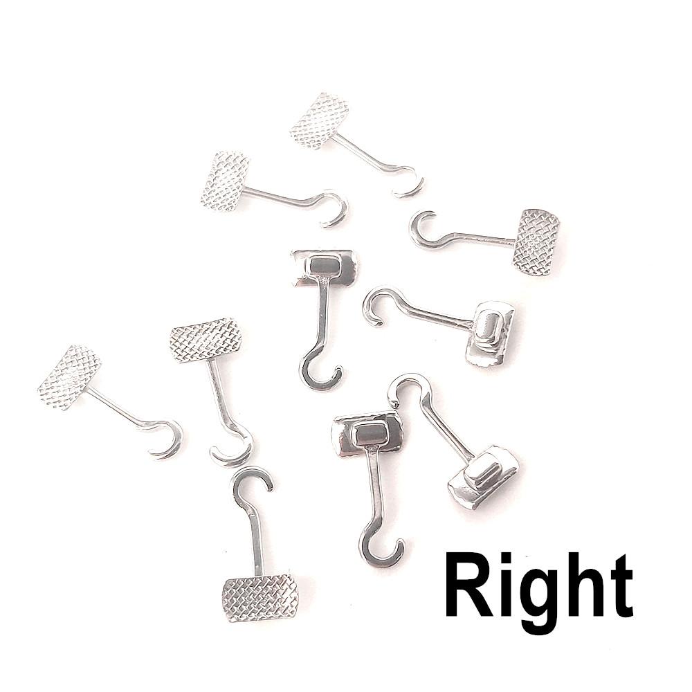 Dental Kieferorthopädische Schiebe Crimpbaren Haken Crimpen Haken Mesh Basis Bondable Monoblock Rechts/Links Zahnarzt Zubehör Material