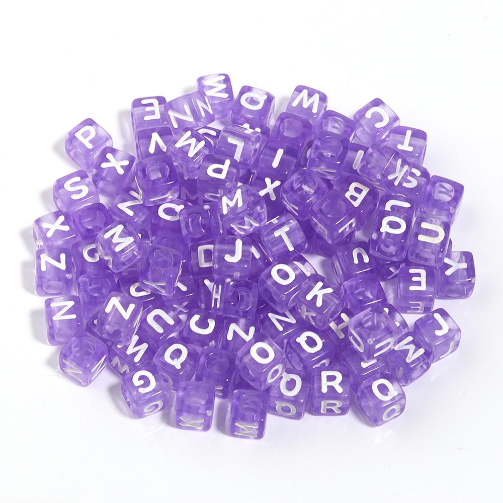 100pcs Square Acrylic Letter Beads Mixed Alphabet Loose Spacer Beads For Jewelry Making DIY Charms Necklace Bracelet Accessories