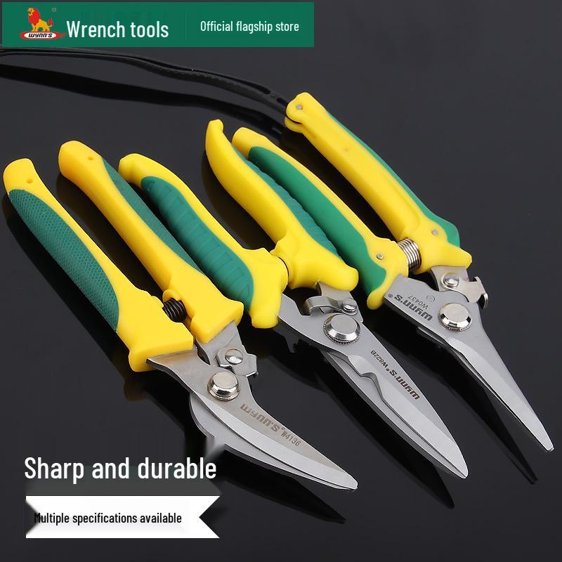 Stainless Steel Electric Shears, Industrial Grade for Sheet Metal, Aluminum Panels, and Wire Ducts - Available in 7" and 8" Sizes.