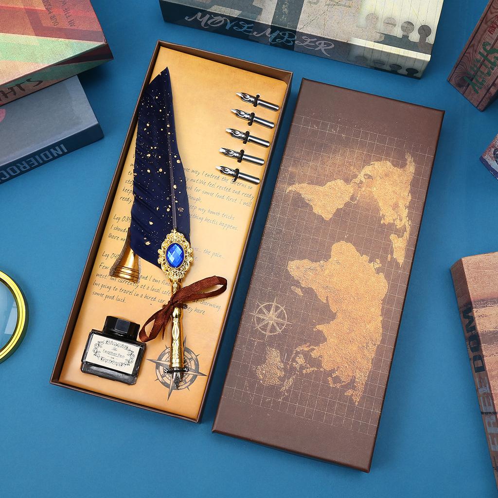 Magic Gem Quill Retro Dipping Pen Set Men'S And Women'S Birthday Gifts Graduation Gifts