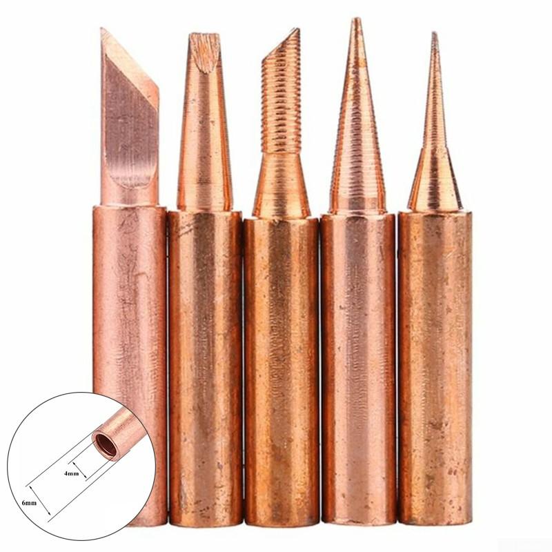 5PCS/Set 900M-T Copper Soldering Tip Lead-free Solder Iron Welding Tips UK STOCK