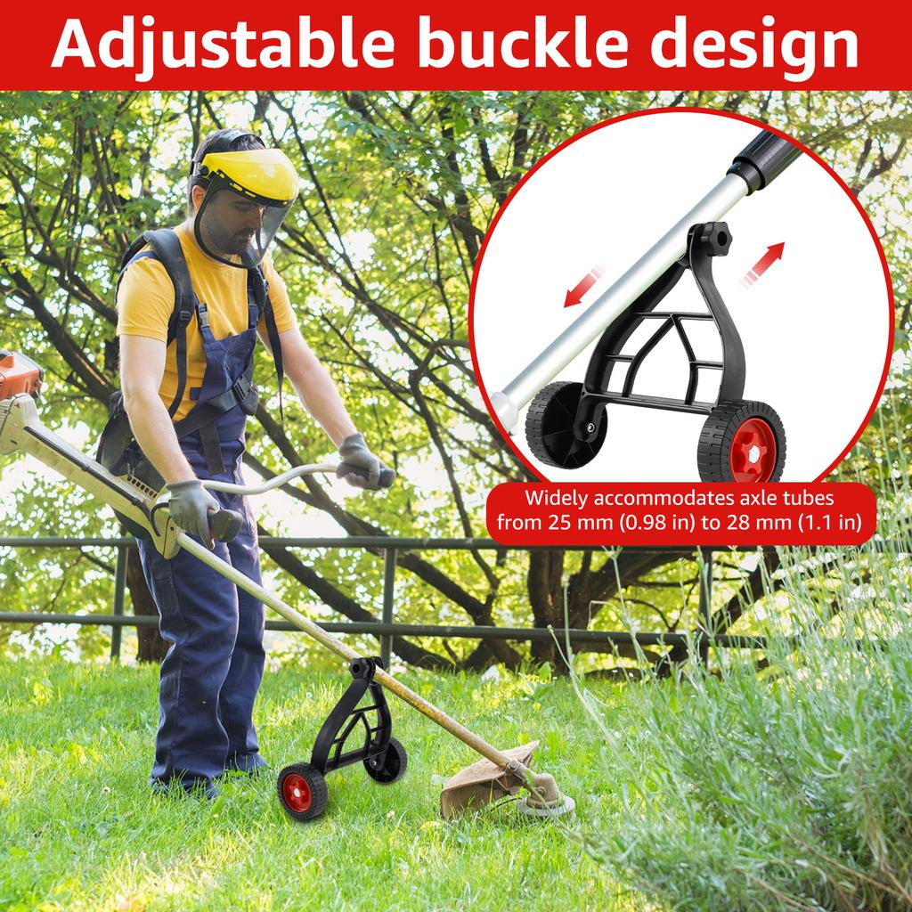 Lawn Mower Support Wheel, Support Wheels For Weed Trimmer, String Trimmer Support Wheels Attachment for Grass Eater Holder