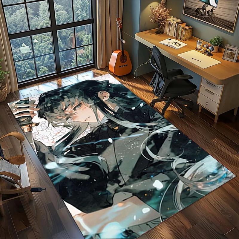 Demon Slayer" Large Area Rug Non Slip Washable Floor Mat Gamer Room Bedroom Home Decor—kwq20
