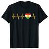 Funny Kurdistan Kurdish Heartbeat T Shirts Men Women Pure Cotton Funny Humor Streetwear Tee Shirt Short Sleeve Unisex Clothing