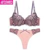 Sexy Push-Up-Set für große Damen-Spitzen-BH und Höschen, Dessous-Set, florale Unterwäsche, Dessous für Damen