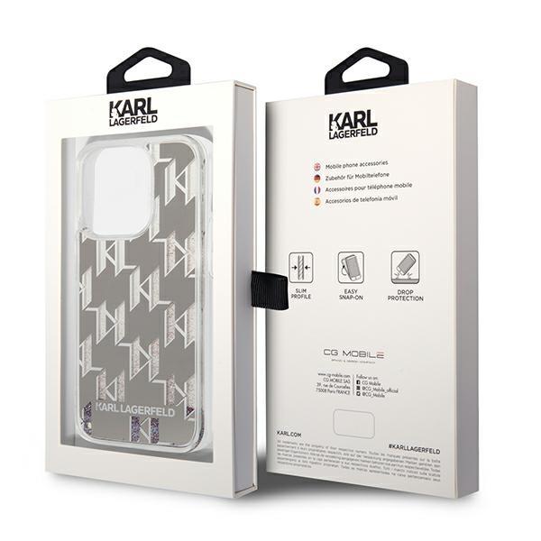 Karl Lagerfeld Klhcp14Llmnms Iphone 14 Pro 6,1 Hardcase Srebrny/Silver Liquid Glitter Monogram