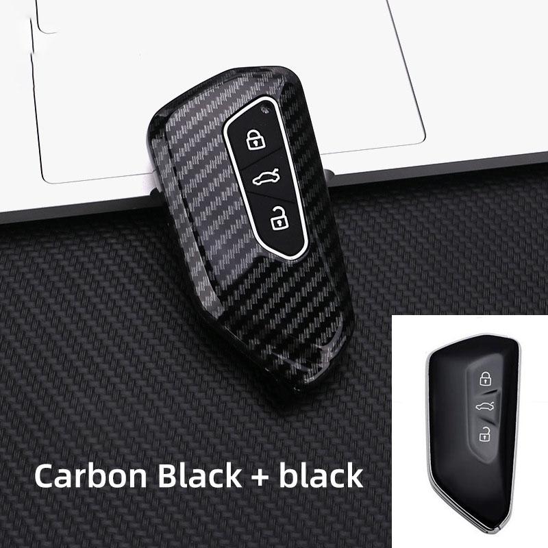 Abs Carbon Fiber Car Key Cover For Skoda Octavia A8 Mk8 Mk4 For Seat Leon Fr Mk4 Cupra Formentor For Vw Golf 8 Id-4