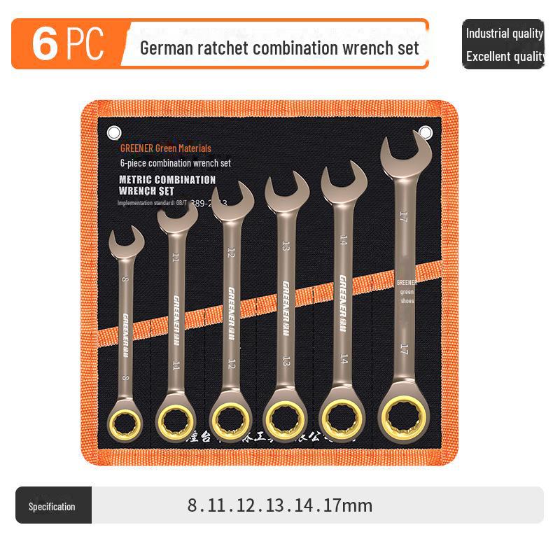 Conjunto de chaves catraca dupla finalidade Green Forest – nível industrial, duas vias, abertura pequena.