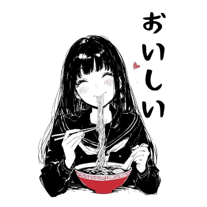 Cat Ear Anime Girl Eating Ramen Poster Aesthetic Anime Ramen Art Prints Japanese Style Cartoon Decor Sexy Girl Canvas Painting