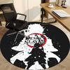 1PC Demon Slayer Office Round Rug - Perfect for Office or Study Decor, Machine Washable, Non-Slip Backing, Decorative Floor Mat