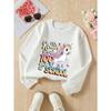 Girls' Crewneck Sweatshirt Rollin' Through 100 Days Of School Machine Washable, Spring And Autumn, Sportswear And Casual Wear, Soft And Comfortable
