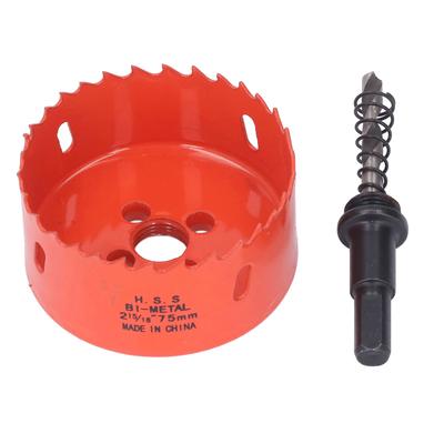 Hole Saw Bi Metal High Speed Steel Drill Bit Cutting Tool with Arbor for Wood PVC 75mm  2.95in